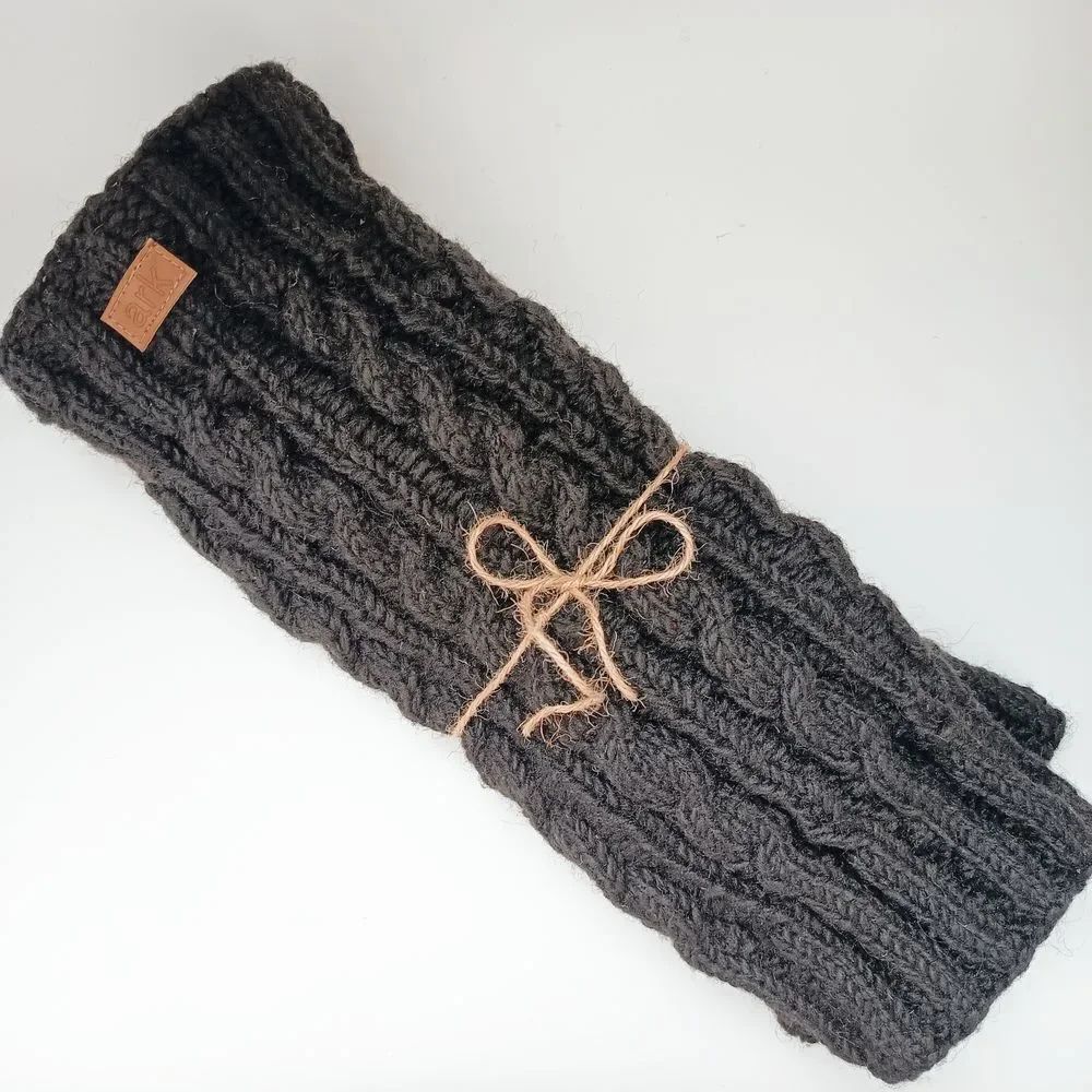 🖤Wool 100% Leg Warmers black